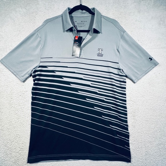 Under Armour Other - Under Armour Playoff Polo Mens Medium Grey Trine Thunder Ombre Stripe Golf NWT